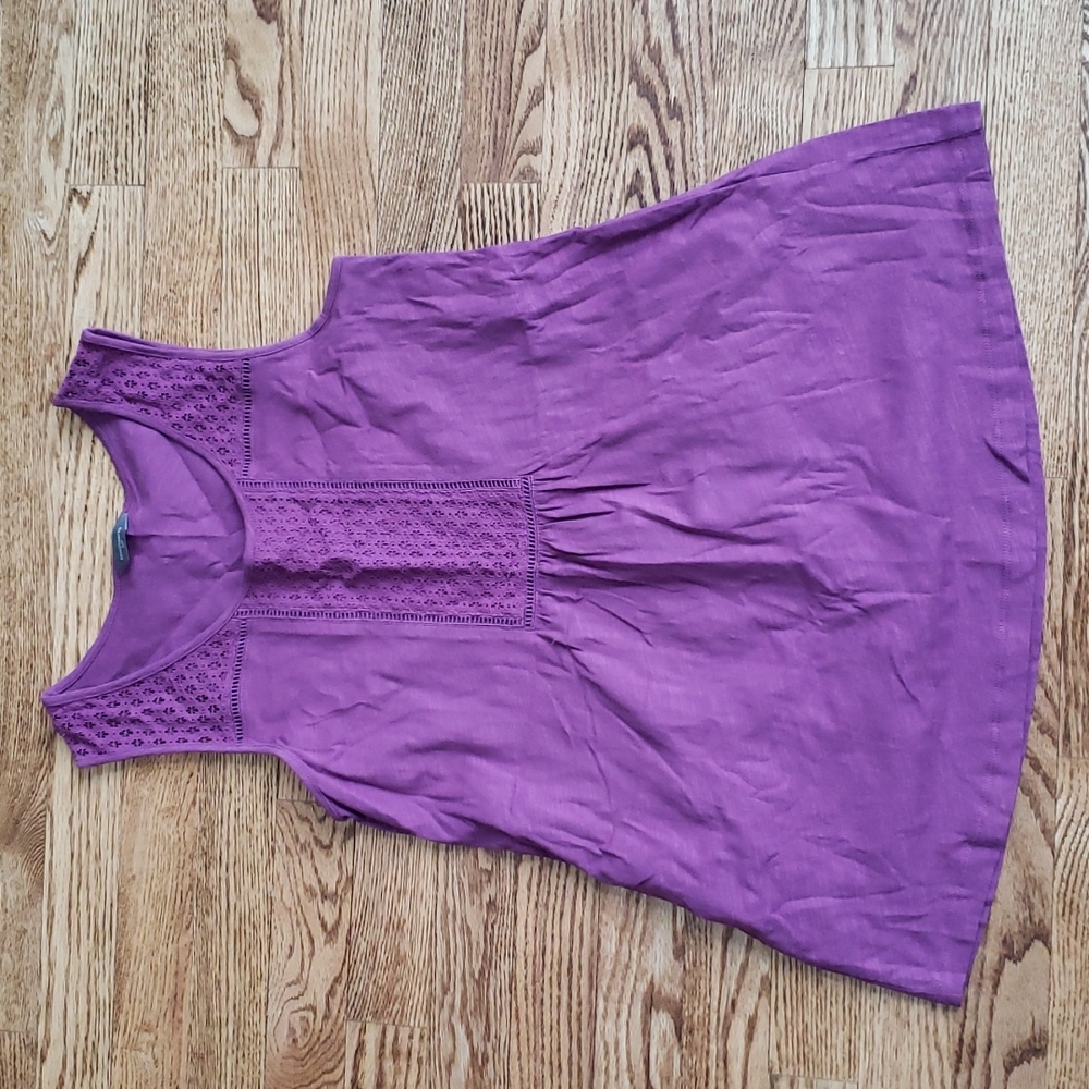 (S) Denver Hayes Eyelet Lace Tank Top Bohemian 100% Cotton Body Summer
